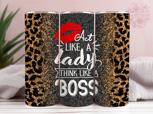 Like Lady Think Like a Boss 20oz skinny tumbler png, small business png, boss babe Tumbler, Straight & Tapered Tumbler Wrap, Instant Digital Download Sublimation Li Zamperini 