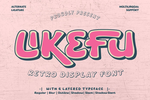 Likefu - Retro Display Font Font twinletter 