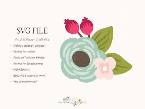 Lil’ Blooms Floral Cut File SVG Aja Nicole Designs 