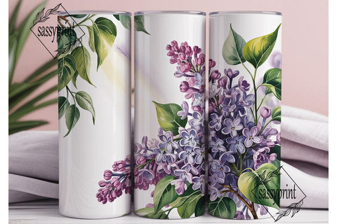 Lilac Bouquet 20oz Tumbler Wrap Sublimation sassyprint 