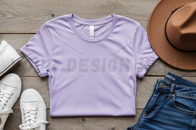 Lilac cropped t-shirt with casual outfit Mock Up Photo Regulrcrative 
