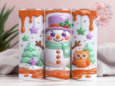 Lilac Mint Snowman 20oz Tumbler, Lilac Mint Snowman, Snowman Tumbler, Lilac Mint Tumbler, Lilac Snowman PNG, Mint Snowman PNG, 20oz Tumbler Wrap, Winter Snowman PNG Sublimation Li Zamperini 
