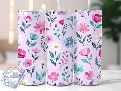 Lilac Pastel Watercolor Flowers 20oz Tumbler, Lilac Floral Motif, Pastel Watercolor Design, Elegant Theme, Whimsical Accent, Spring Charm, Sublimation Wrap, 20oz Tumbler Sublimation ToriDesigns 