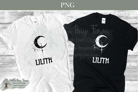 Lilith Symbol | Hand Drawn Gothic Wiccan Emblem of Rebellion, Power & Feminine Divinity | dark goddess independence, power, and rebellion Sublimation Willow Paige Farms 