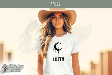 Lilith Symbol | Hand Drawn Gothic Wiccan Emblem of Rebellion, Power & Feminine Divinity | dark goddess independence, power, and rebellion Sublimation Willow Paige Farms 