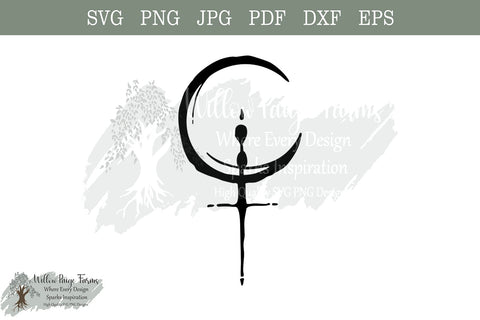 Lilith Symbol SVG Gothic Wiccan Design Gothic feminist svg SVG Willow Paige Farms 