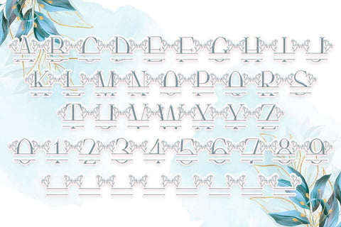 Lily Blossom Line Monogram Font Dm Letter Studio 