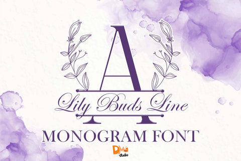 Lily Buds Line Monogram Font Dm Letter Studio 