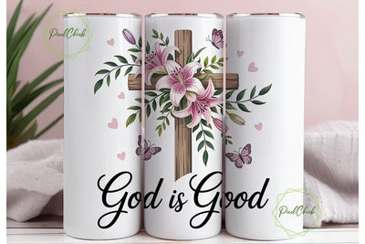 Lily Cross Butterflies 20oz Tumbler Wrap Sublimation PixelChick 