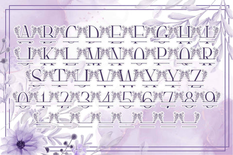 Lily Floral Line Monogram Font Dm Letter Studio 