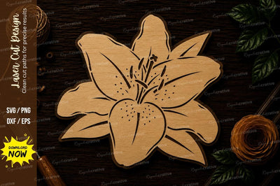 Lily Flower Botanical Laser Cut SVG File SVG Regulrcrative 