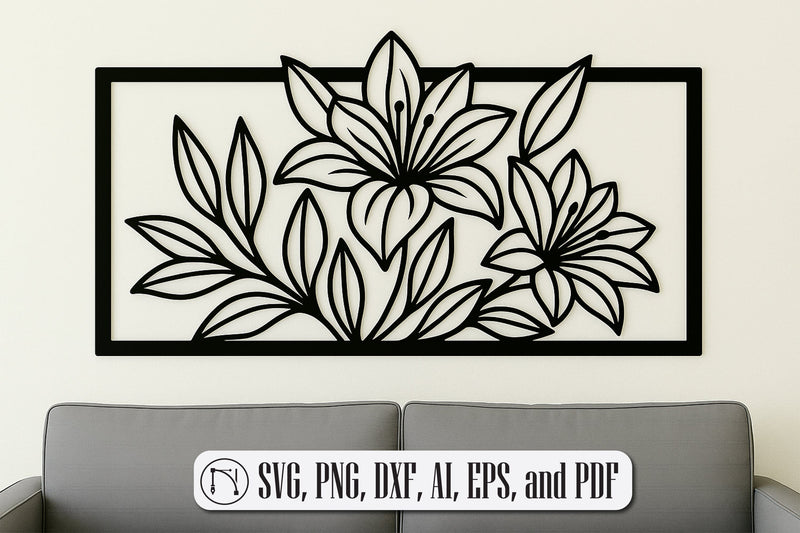 Lily Flower Wall Laser Cut SVG cut file SVG MD JOYNAL ABDIN 