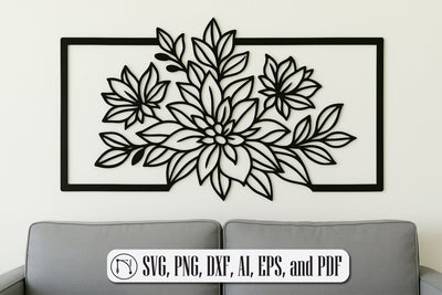 Lily Flower Wall Laser Cut SVG cut file SVG MD JOYNAL ABDIN 