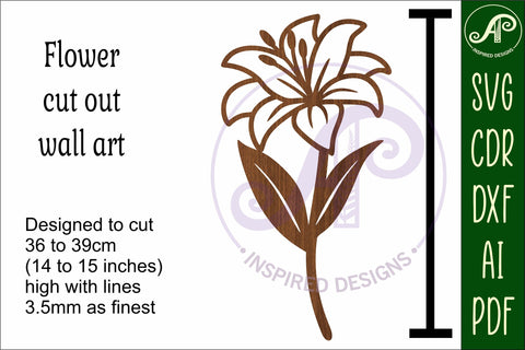 Lily flower wall sign SVG laser cut file SVG APInspireddesigns 