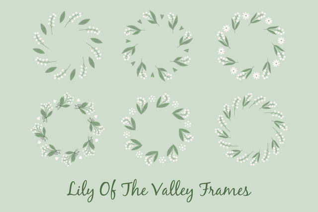 Lily Of The Valley Floral Frames Sublimation Rin Green 