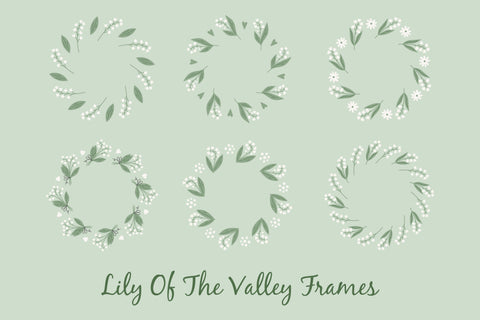 Lily Of The Valley Floral Frames Sublimation Rin Green 