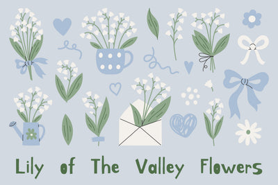 Lily Of The Valley Flowers PNG Clipart Sublimation Rin Green 