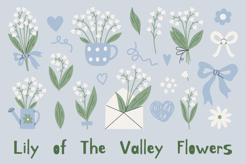 Lily Of The Valley Flowers PNG Clipart Sublimation Rin Green 