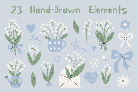 Lily Of The Valley Flowers PNG Clipart Sublimation Rin Green 