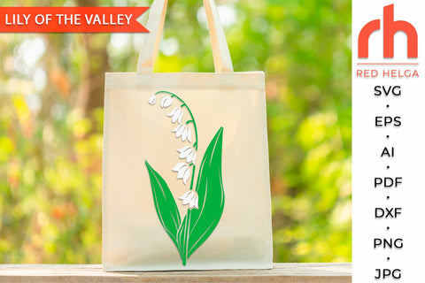 Lily of the Valley SVG, Taurus Flower, May Birth Plant DXF SVG RedHelgaArt 