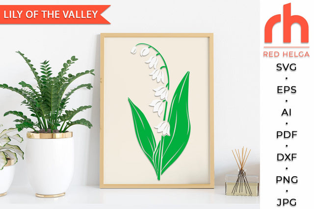 Lily of the Valley SVG, Taurus Flower, May Birth Plant DXF SVG RedHelgaArt 