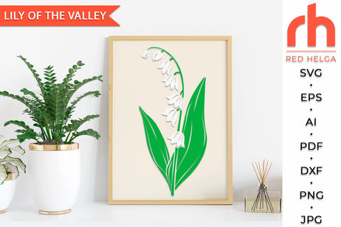 Lily of the Valley SVG, Taurus Flower, May Birth Plant DXF SVG RedHelgaArt 