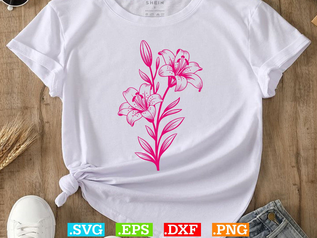Lily Svg Bundle, Lily Flower svg, Lily Cut File svg - So Fontsy