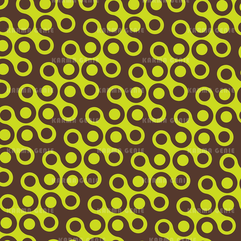 Lime Green And Brown Retro Modern Pattern Digital Paper Digital Pattern Karma Genie Graphics 
