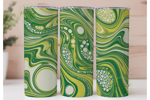 Lime Green Fluid Abstract 20oz Tumbler Sublimation PixelChick 