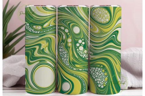 Lime Green Fluid Abstract 20oz Tumbler Sublimation PixelChick 