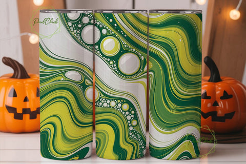 Lime Green Fluid Abstract 20oz Tumbler Sublimation PixelChick 