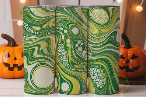 Lime Green Fluid Abstract 20oz Tumbler Sublimation PixelChick 