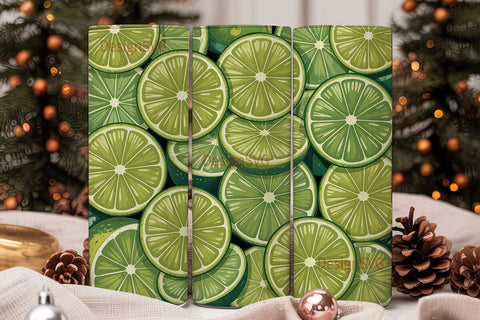 Lime Slices 20oz Tumbler Wrap Sublimation DesignSVG 