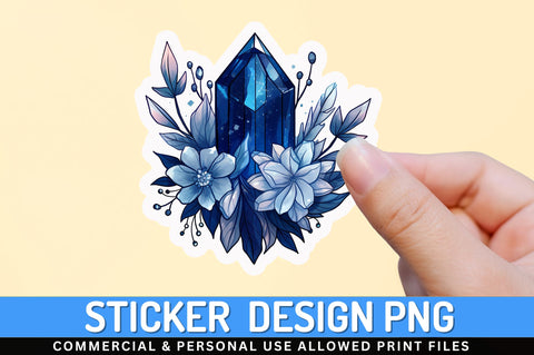 Line drawingmagical crystal Sticker Design Sublimation Regulrcrative 