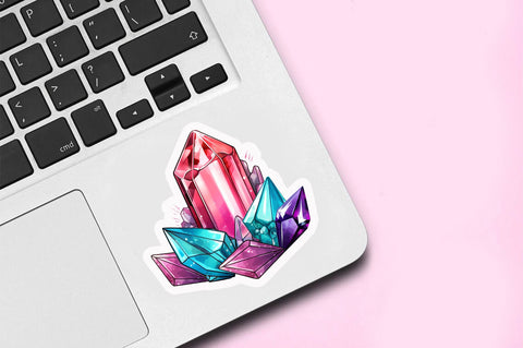 Line drawingmagical crystals clipart Sticker Design Sublimation Regulrcrative 