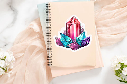 Line drawingmagical crystals clipart Sticker Design Sublimation Regulrcrative 