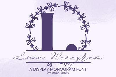 Linea Monogram – Minimal Serif Monogram with Clean Linear Style Font Dm Letter Studio 