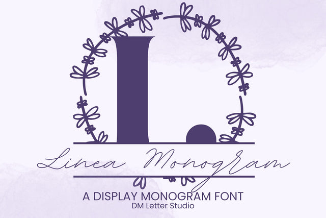 Linea Monogram – Minimal Serif Monogram with Clean Linear Style Font Dm Letter Studio 