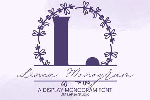 Linea Monogram – Minimal Serif Monogram with Clean Linear Style Font Dm Letter Studio 