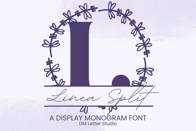 Linea Split Monogram – Minimal Serif Monogram with a Clean Split Letter Design Font Dm Letter Studio 
