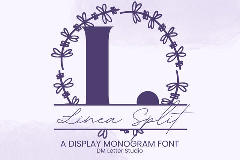 Linea Split Monogram – Minimal Serif Monogram with a Clean Split Letter Design Font Dm Letter Studio 