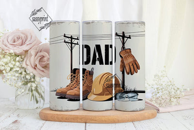 Lineman Dad 20oz Tumbler Wrap Sublimation sassyprint 