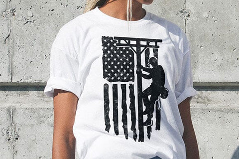 Lineman Flag svg, US Lineman svg, Distressed Flag svg SVG DesignDestine 