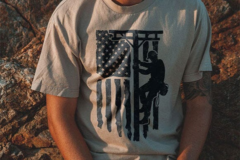 Lineman Flag svg, US Lineman svg, Distressed Flag svg SVG DesignDestine 