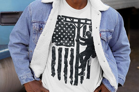 Lineman Flag svg, US Lineman svg, Distressed Flag svg SVG DesignDestine 