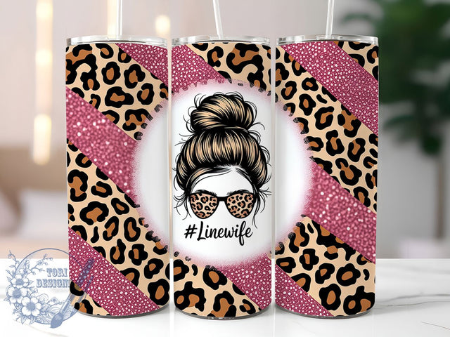 Lineman Wife Messy Bun Tumbler Wrap, Messy Bun Design, Power Line Wife, Lineworker Spouse, Sublimation Template, 20oz Tumbler Wrap, Line Life Design Sublimation ToriDesigns 
