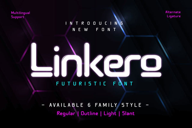 Linkero - Futuristic Font Font twinletter 