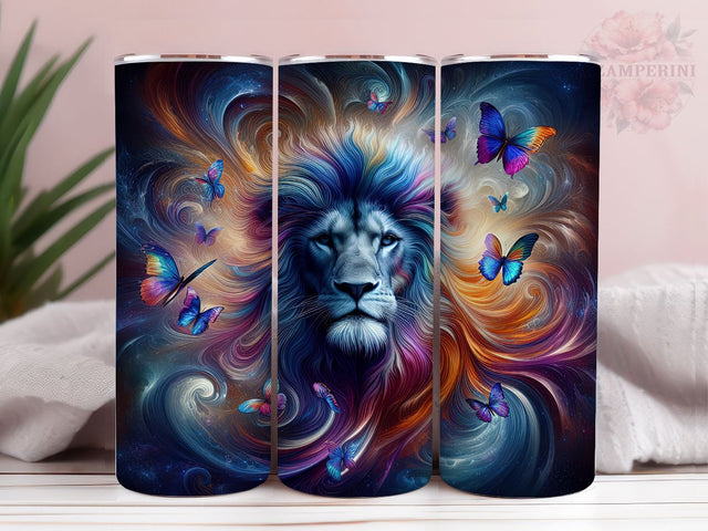 Lion 20oz Tumbler Wrap PNG, Butterfly Tumbler Png, Straight & Tapered Tumbler Wrap, Instant Digital Download Sublimation Li Zamperini 