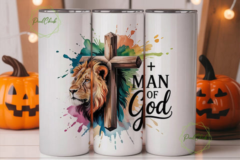Lion and Cross 20oz Tumbler Wrap Sublimation PixelChick 
