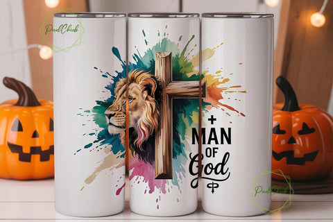 Lion and Cross 20oz Tumbler Wrap Sublimation PixelChick 